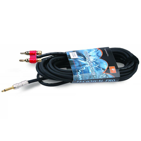 Technical Pro C-QB-1612 12' 1/4" to Banana Plug Audio Cable, 16 Gauge