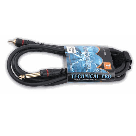 Technical Pro C-QR-186 6' 1/4" to RCA Audio Cable, 18 Gauge