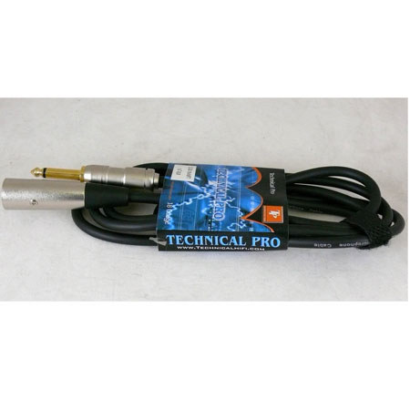 Technical Pro C-QX-183 3' 1/4" to XLR Male Audio Cable, 18 Gauge