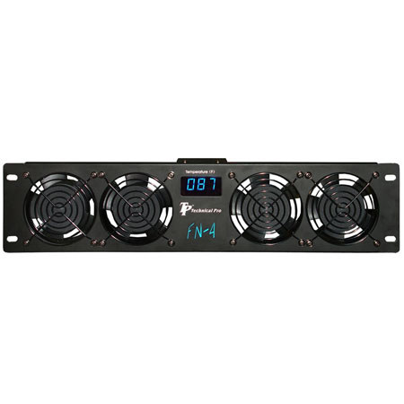 Technical Pro FN-4 4-Fan Rack Mountable Unit, Black