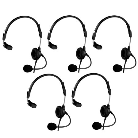 Telex 5 Pack PH-88R Lightweight Single Sided Headset for RTS