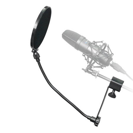 Technical Pro 6" Clamp on Microphone Pop Filter, Black