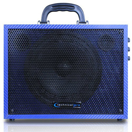 Technical Pro WASP300D 6.5" PA System with Rechargeable Battery, Dark Blue