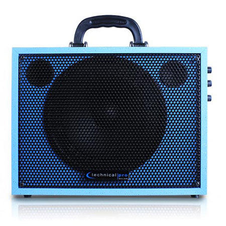 Technical Pro WASP300L 6.5" Portable PA System with Rechargeable Battery, Light Blue