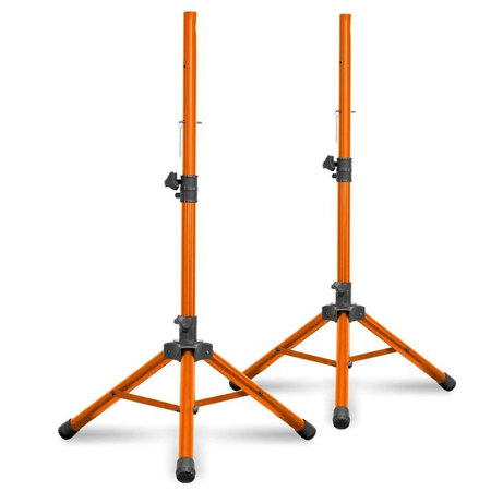 Technical Pro PT2O Professional Iron Steel Tri-Pod Speaker Stand, Orange, Pair