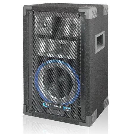 Technical Pro VRTX8 8" Carpeted Cabinet Speaker, Black