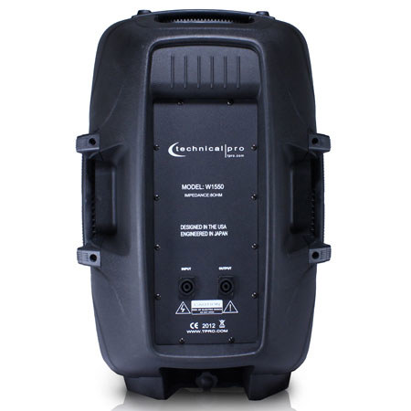 Technical Pro W1550 ABS Molded 15" Two way Passive Loudspeaker, 1300 watts Peak Power
