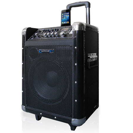 Technical Pro WASP1000 10'' Battery Powered PA System, Black