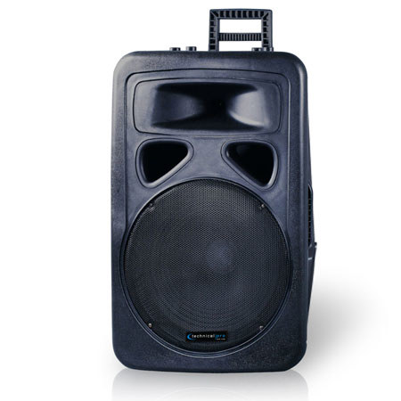 Technical Pro 15'' Battery Powered PA System Dual Wireless VHF Microphones