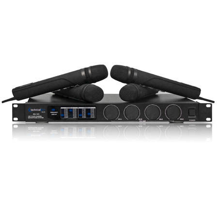 Technical Pro WM1401 Professional VHF Wireless Microphone System, Black