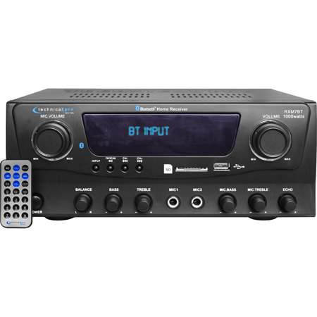 Technical Pro RXM7BT Bluetooth Stereo Audio Receiver, AM/FM, USB/SD, AUX