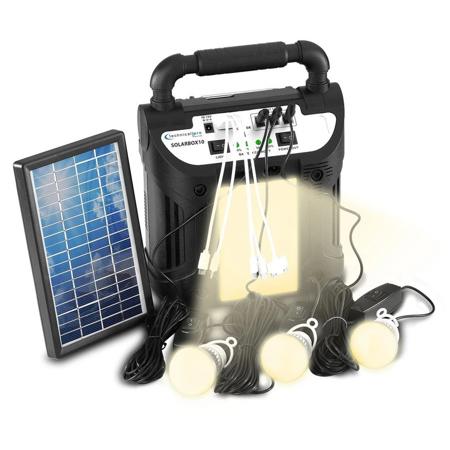 Technical Pro SOLARBOX10 9-in-1 Solar Power Bank Speaker w/ 12V 3000 MAh Battery