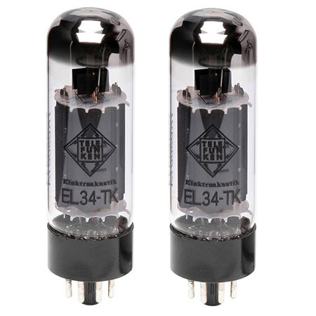 Telefunken Black Diamond Series EL34-TK Power Amp Vacuum Tubes, Pair
