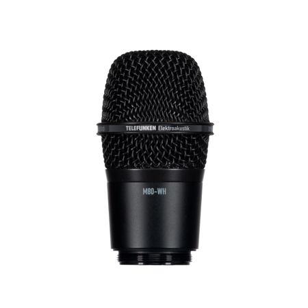 Telefunken M80-WH Wireless Supercardioid Dynamic Microphone Capsule for Shure, Lectrosonics HH/HHa and Sony UTX-M03 Transmitters, Black