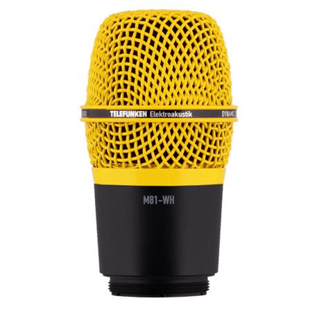 Telefunken M81-WH Wireless Supercardioid Universal Dynamic Microphone Capsule for Lectrosonics HH/HHa, Sony UTX-M03 and Select Shure Transmitters, Yellow
