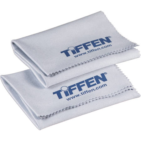 Tiffen 7x7" Universal Microfiber Cleaning Cloth, Gray, 2-Pack