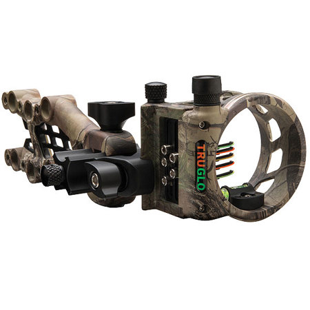 TruGlo Carbon Hybrid Archery Sight with Micro 5 Light, Real Tree Xtra Camo
