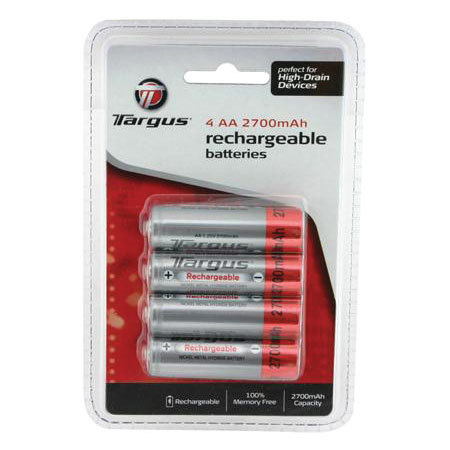 Targus TGBAA2700 AA Rechargeable Batteries,2700mAh NiMH