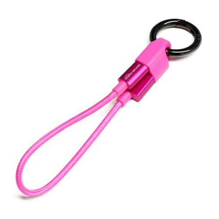 Tera Grand Apple MFi Certified Keychain Braided Lightning Cable, Pink