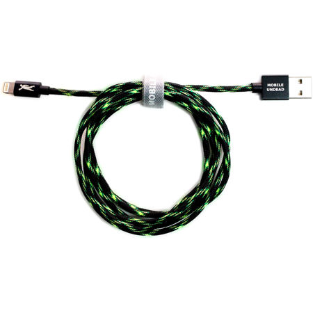 Tera Grand 5' Mobile Undead Apple MFi Certified Lightning to USB Braided Cable with Aluminum Housing, Zombie Edition