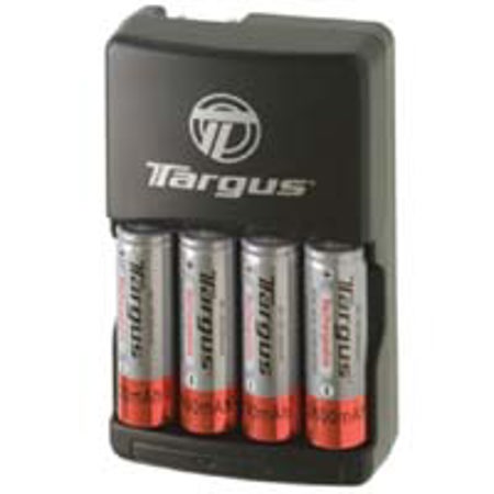 Targus AA/AAA Rapid Battery Charger with 4 "AA" Nickel Metal Hydride 2600mAh Batteries