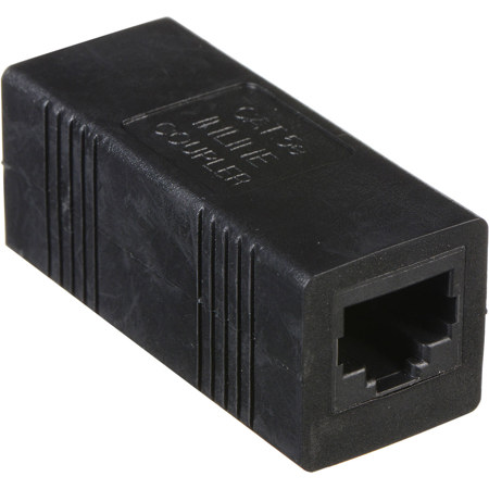 Tera Grand Cat5e RJ45 Molded Inline Coupler, Black