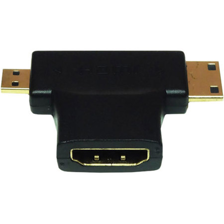 Tera Grand HDMI Female to Mini-HDMI Male and Micro-HDMI Male 2-in-1 T Adapter