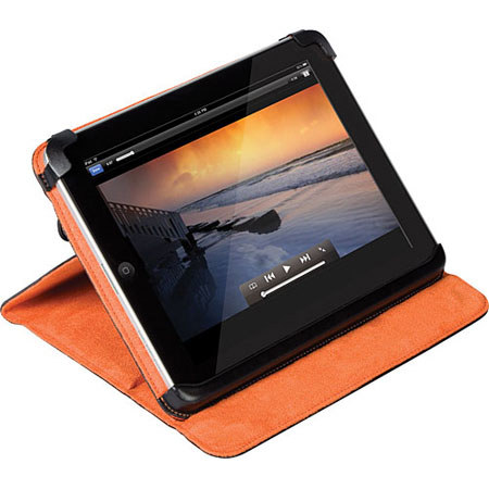 Targus Leather Truss Case f/iPad, Brown/Orange interior