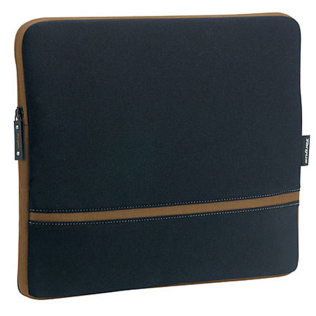 Targus 15.4in Slipskin Peel Laptop Sleeve, Black/Brown