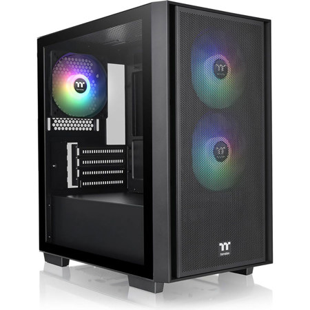 Thermaltake Versa H16 ARGB Tempered Glass Micro-ATX Micro Tower Chassis, Black