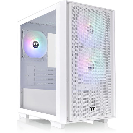Thermaltake Versa H16 ARGB Tempered Glass Micro-ATX Micro Tower Chassis, Snow White