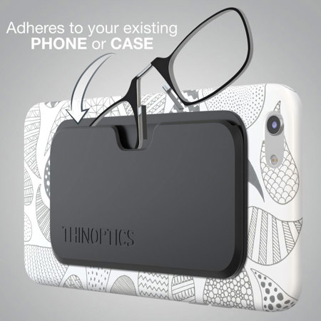 ThinOptics Smartphone +2.00 Reading Glasses with Universal Pod, Crystal Clear