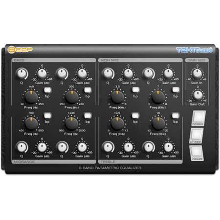 Tek'it Audio 8EQP Fully Parametric 8-Band Equalizer Software Plug-In, Electronic Download