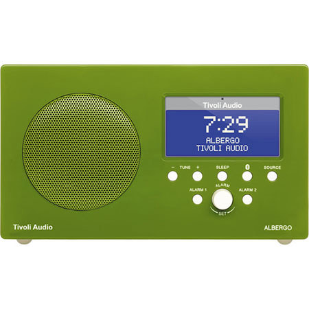 Tivoli Audio Albergo Clock Radio with Bluetooth, Gloss Green/White