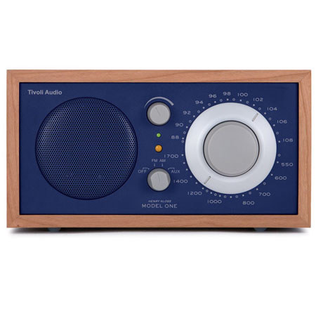 Tivoli Audio Model One M1BLU AM/FM Table Radio, Cherry/Cobalt Blue