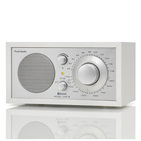 Tivoli Audio Model One M1BTWHT Bluetooth AM/FM Radio, White/Silver