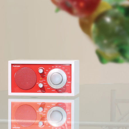 Tivoli Audio Frost White Collection Model One M1FWER AM/FM Radio, White/Red