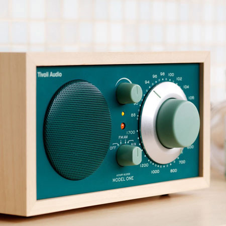 Tivoli Audio Model One M1GRN Henry Kloss AM/FM Table Radio, Maple/Hunter Green