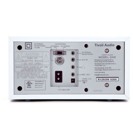 Tivoli Audio Model One M1WHT AM/FM Table Radio, White/Silver
