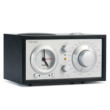 Tivoli Audio Model Three M3BLK AM/FM Clock Radio, Black Ash/Silver