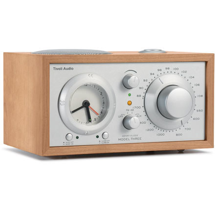 Tivoli Audio Model Three M3SLC AM/FM Clock Radio, Cherry / Silver