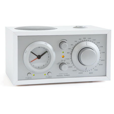Tivoli Audio Model Three M3WHT AM/FM Clock Radio, White/Silver
