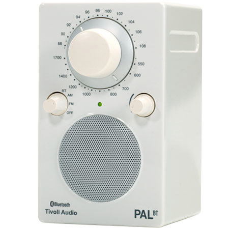 Tivoli Audio PAL BT PALBTGR Bluetooth AM/FM Radio, Glossy White/White