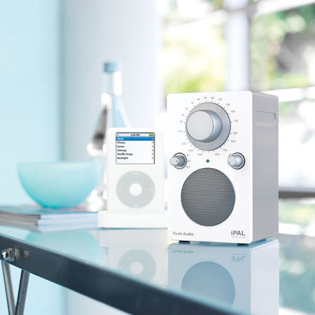 Tivoli Audio iPAL PALIPAL Portable Radio, High Gloss White/Silver