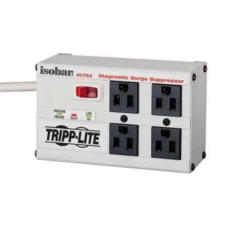 Tripp Lite 4 Outlets Isobar Surge Suppressor, 6ft Cord