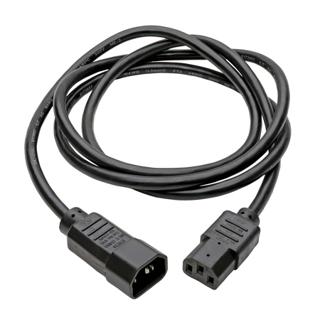 Tripp Lite 6' 18 AWG IEC C13 to C14 PDU Power Extension Cord, Black