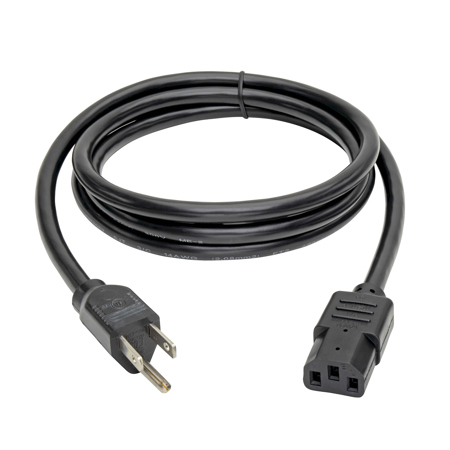 Tripp Lite 6' 14 AWG NEMA 5-15P to IEC C13 Computer Power Cord, Black