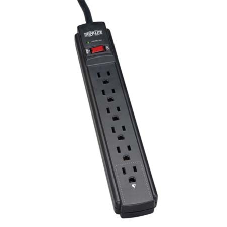 Tripp Lite TLP606B Protect It! Black Surge Suppressor, 6 Outlets, 750 joules, 6' Cord