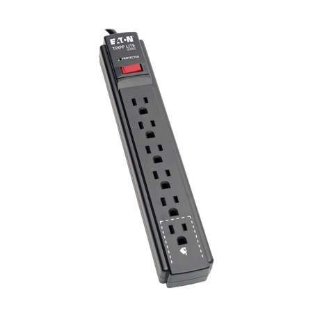 Tripp Lite TLP615 6-Outlet Surge Protector with 15' Cord, Black