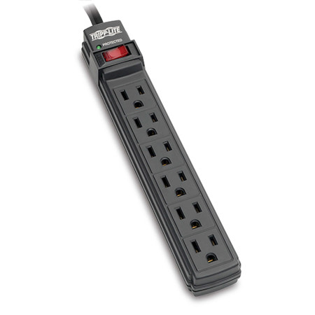 Tripp Lite TLP6B 6-Outlet Surge Protector with 6' Cord, Black